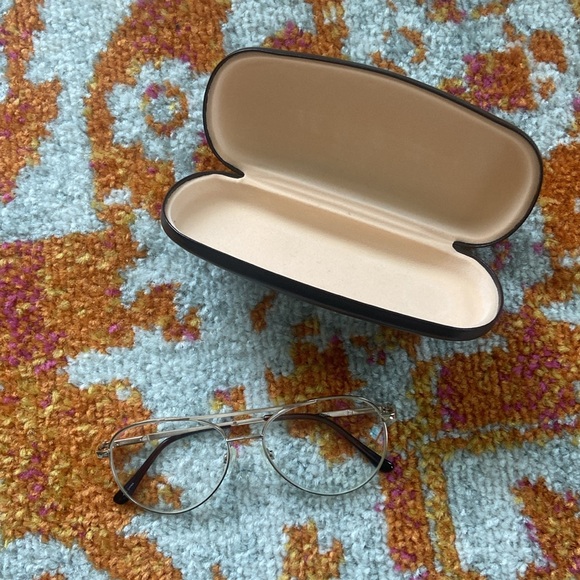 Gold Metal Aviator Eyeglasses - Picture 7 of 7